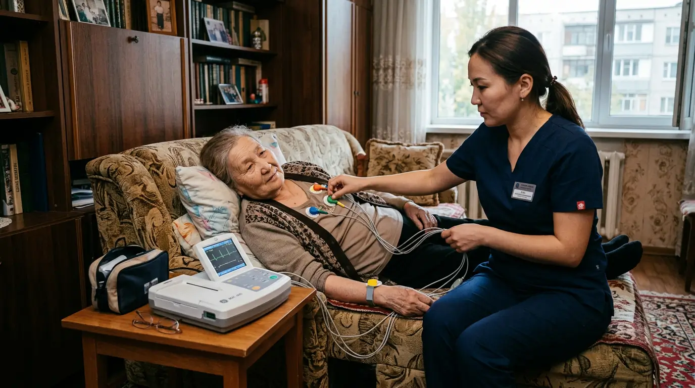 ЭКГ на дому в Алматы — проведение процедуры за 10 минут