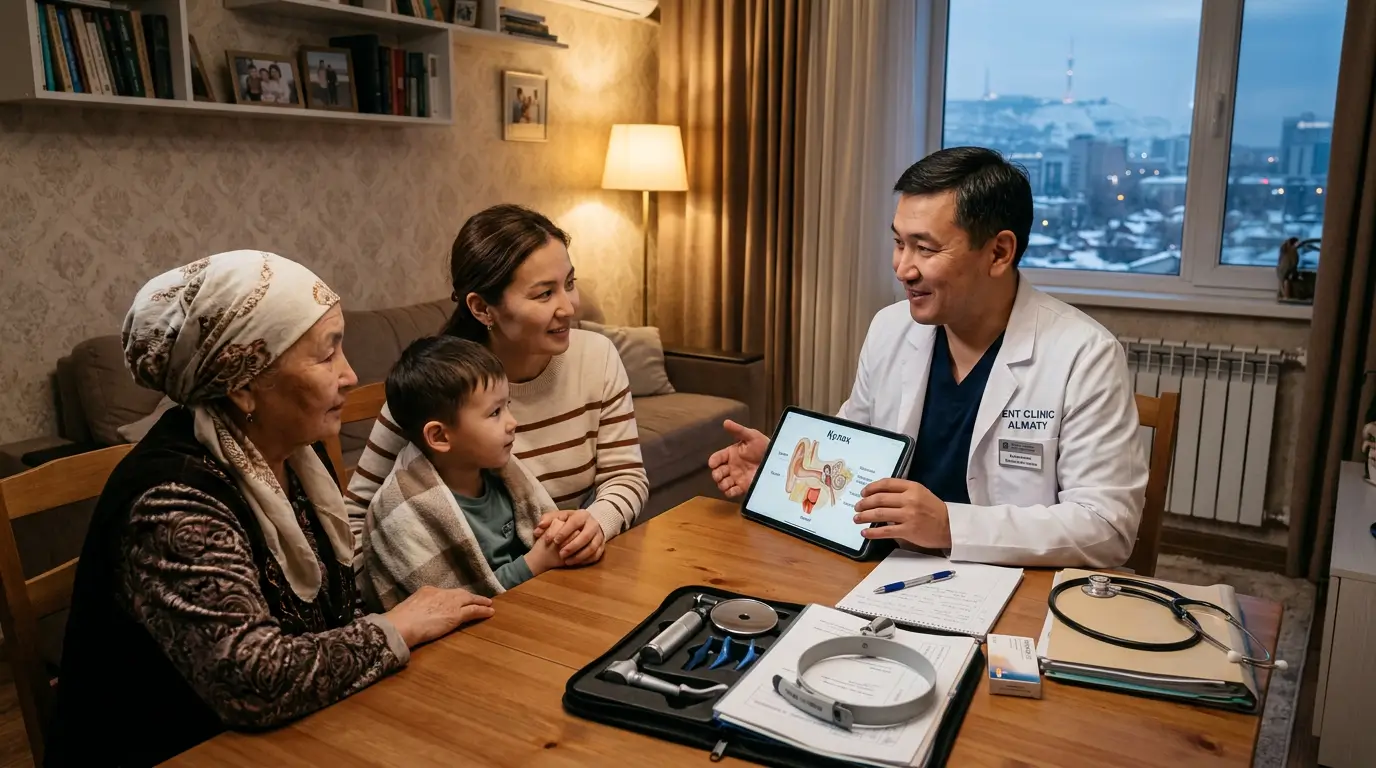 Приём ЛОРа на дому в Алматы
